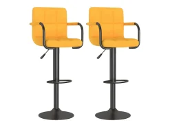 Taburetes de cocina 2 unidades tela amarillo mostaza