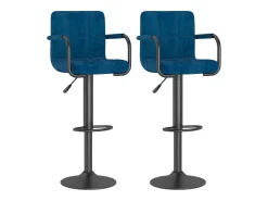 Taburetes de cocina 2 unidades terciopelo azul