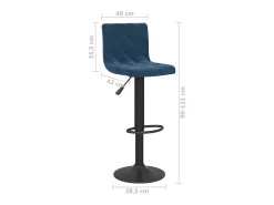 Taburetes de cocina 2 unidades terciopelo azul
