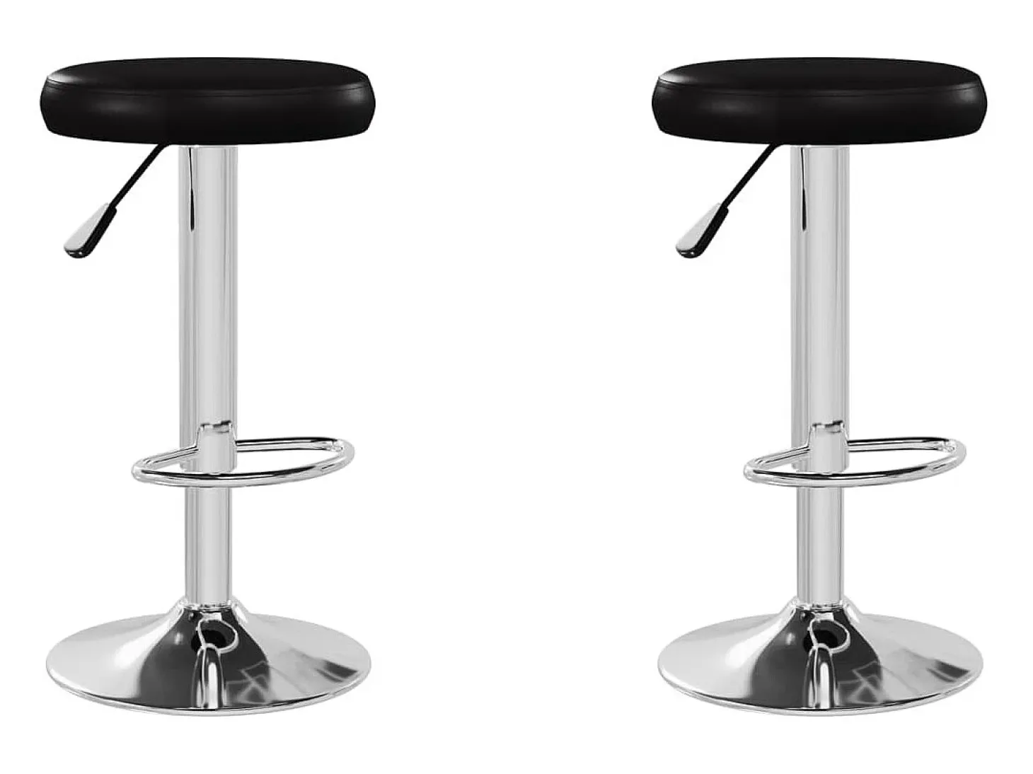 Taburetes de cocina 2 unidades cuero sintético negro