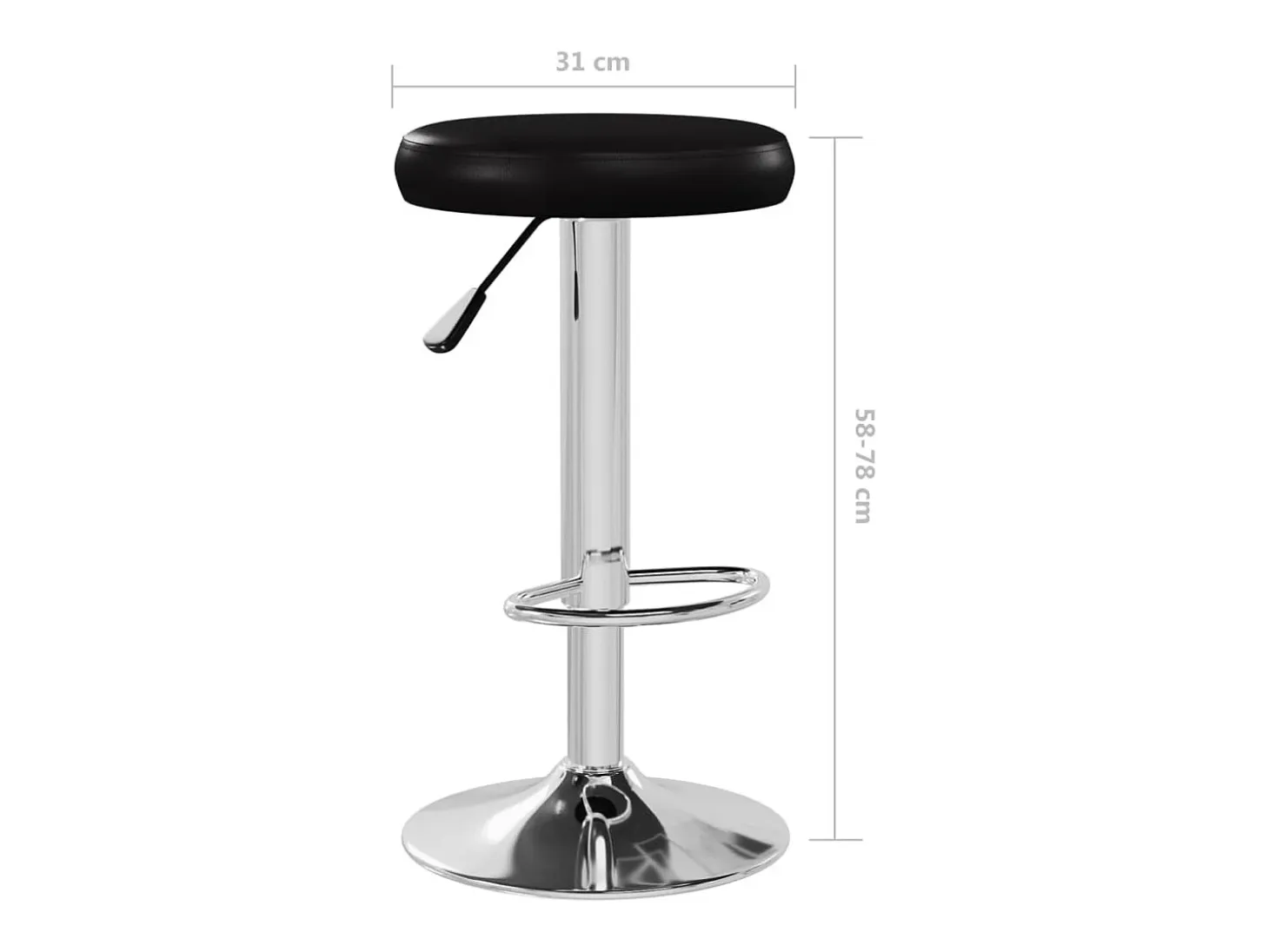 Taburetes de cocina 2 unidades cuero sintético negro