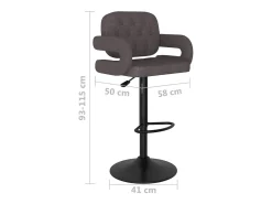 Taburetes de cocina 2 unidades tela gris taupé