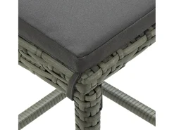 Taburetes de cocina con cojines 2 uds ratán sintético gris