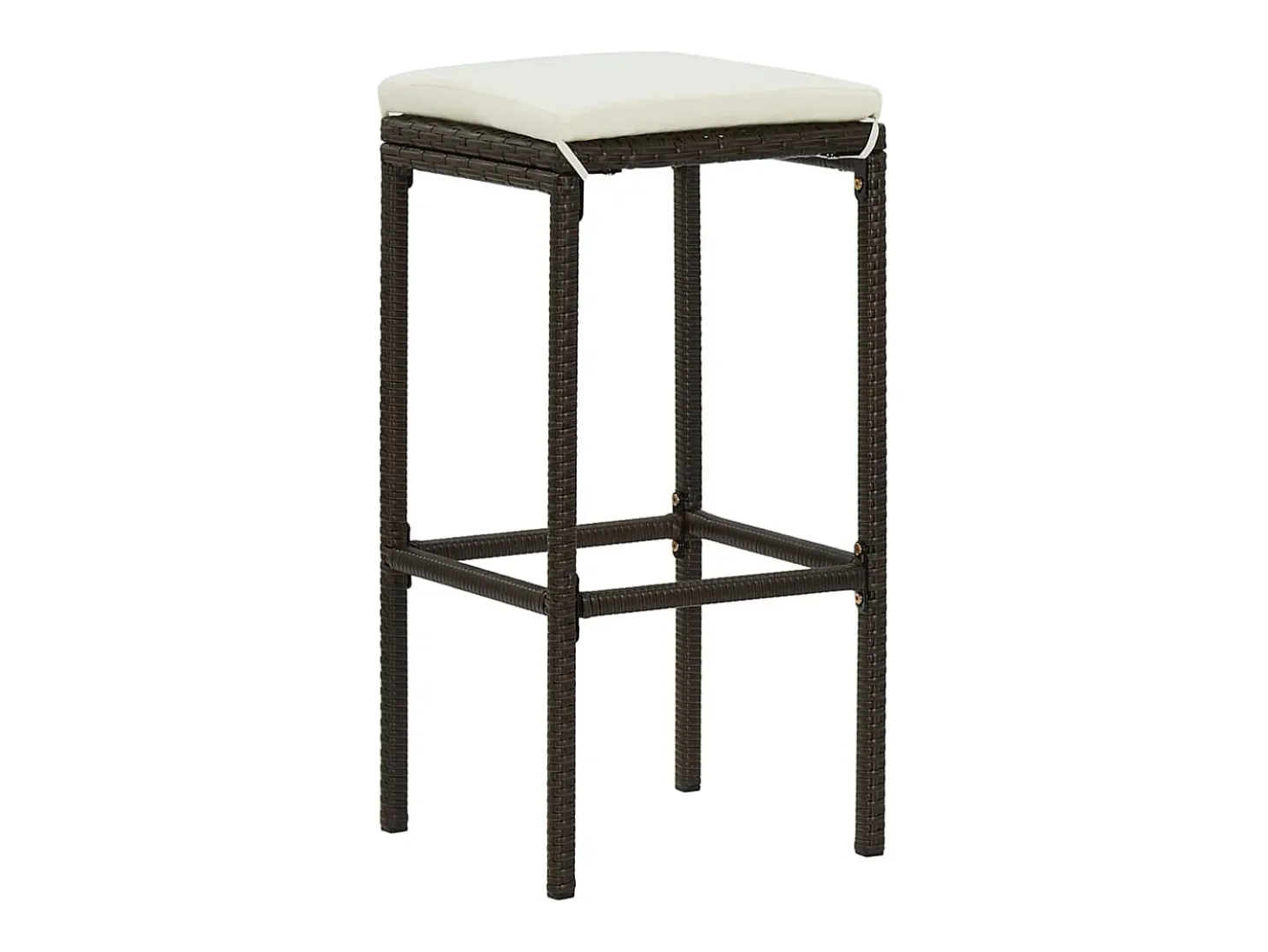 Taburetes de cocina con cojines 4 uds ratán sintético marrón