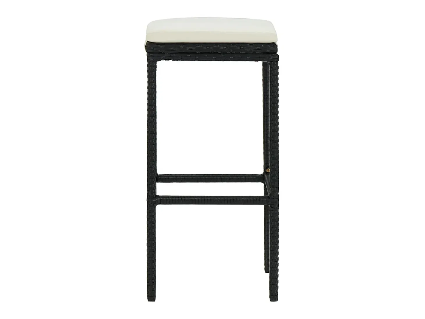 Taburetes de cocina con cojines 2 uds ratán sintético negro