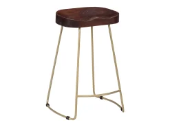 Taburetes de cocina gavin 2 unidades madera maciza de mango