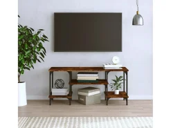 Tynir Mueble de TV madera contrachapada roble ahumado 102x35x45,5 cm
