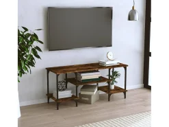 Tynir Mueble de TV madera contrachapada roble ahumado 102x35x45,5 cm