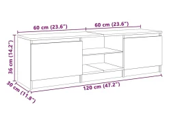 Vasil Mueble para TV con luces LED blanco 120x30x36 cm