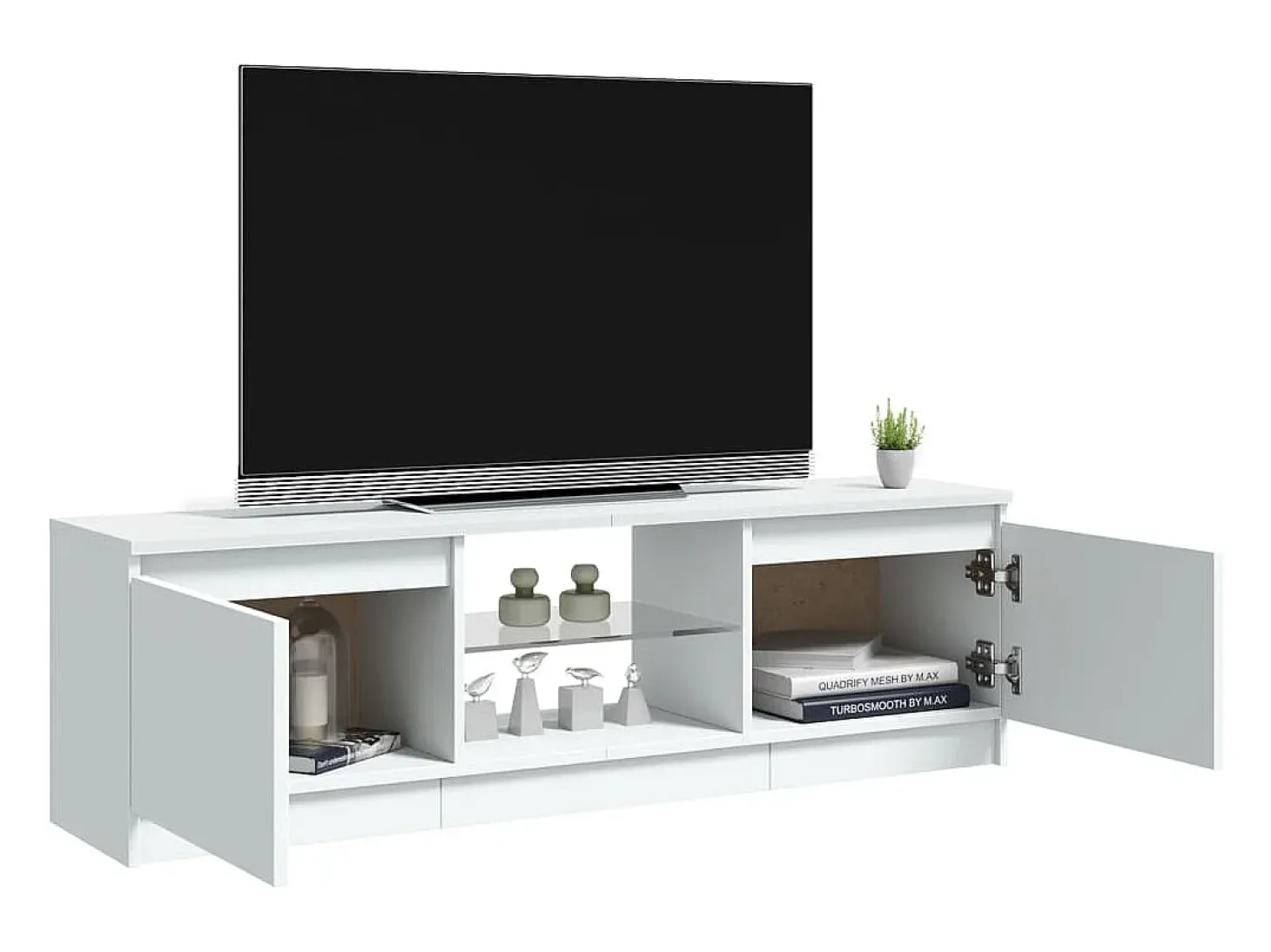 Vasil Mueble para TV con luces LED blanco 120x30x36 cm