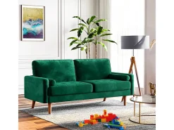 Velvet verde y sofá de terciopelo sólido - 3 Lugares - Carga máxima de 300 kg - 176x78x85cm