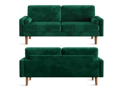 Velvet verde y sofá de terciopelo sólido - 3 Lugares - Carga máxima de 300 kg - 176x78x85cm