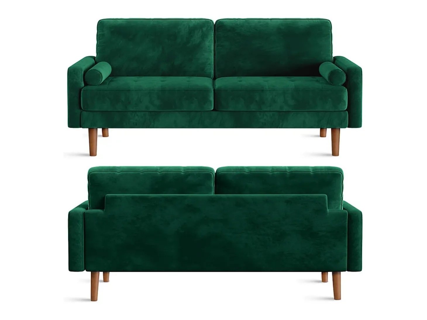 Velvet verde y sofá de terciopelo sólido - 3 Lugares - Carga máxima de 300 kg - 176x78x85cm