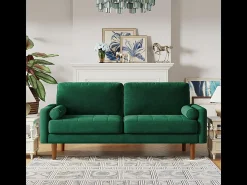 Velvet verde y sofá de terciopelo sólido - 3 Lugares - Carga máxima de 300 kg - 176x78x85cm