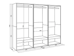 Vestidor abierto, 180x35x145cm, Dormitorio, habitación, Armario, perchero, Cemento