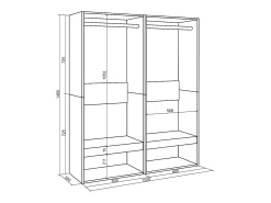 Vestidor abierto, 120x35x145cm, Dormitorio, habitación, Armario, perchero, Roble