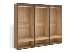 Vestidor abierto, 180x35x145cm, Dormitorio, habitación, Armario, perchero, Roble
