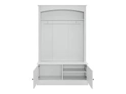 Vestidor moderno - con perchero y almacenamiento para zapatos - Banco de almacenamiento - con ganchos - Blanco