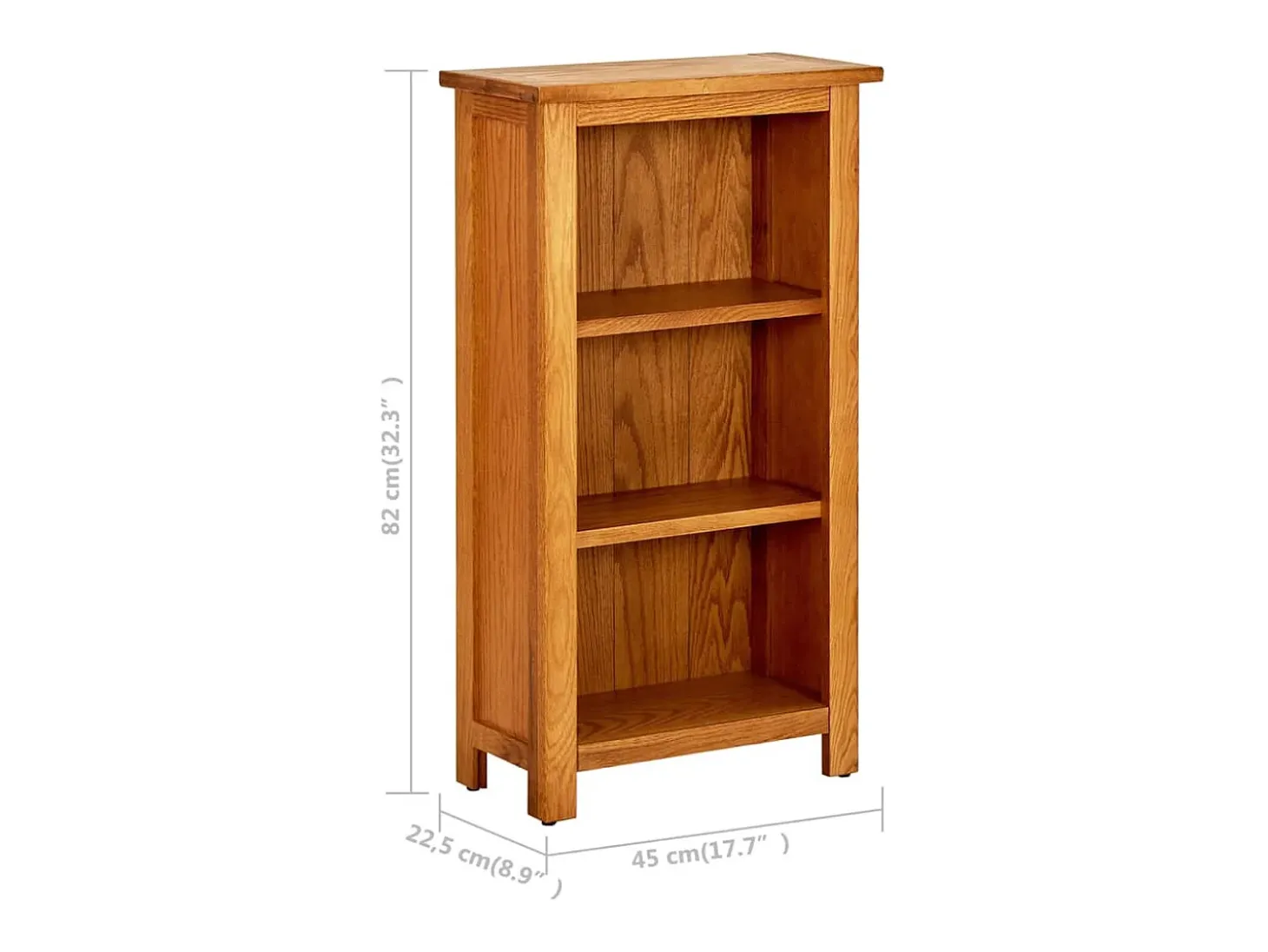 vidaX Estantería madera maciza de roble 45x22,5x82 cm