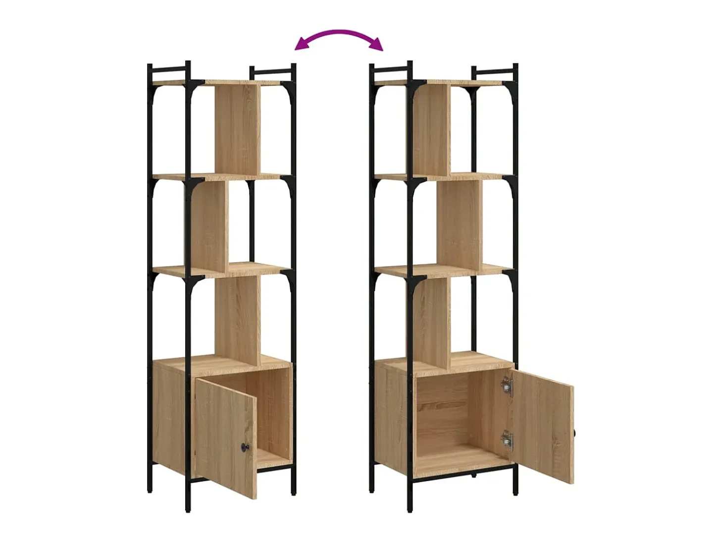 Vilan Estantería con puerta madera roble Sonoma 44,5x30x154,5 cm