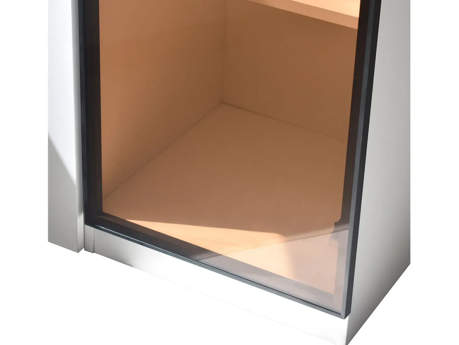 Vitrina 70×40×160 cm - con puerta de vidrio templado - 1 puerta y 1 cajón lateral - con iluminación LED - blanco