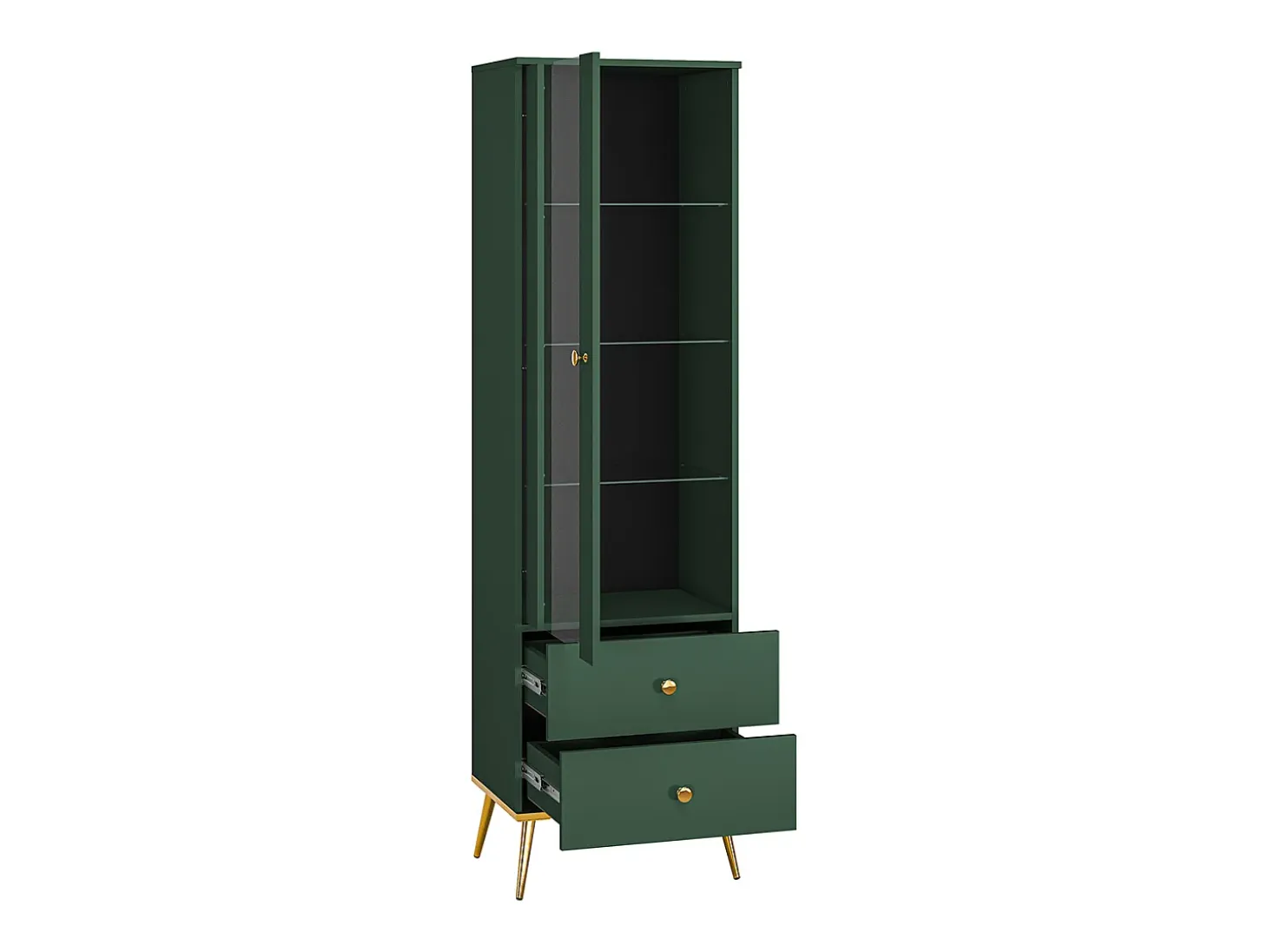 Vitrina 1 puerta 2 cajones Thalia Verde