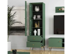 Vitrina 1 puerta 2 cajones Thalia Verde