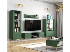 Vitrina 1 puerta 2 cajones Thalia Verde