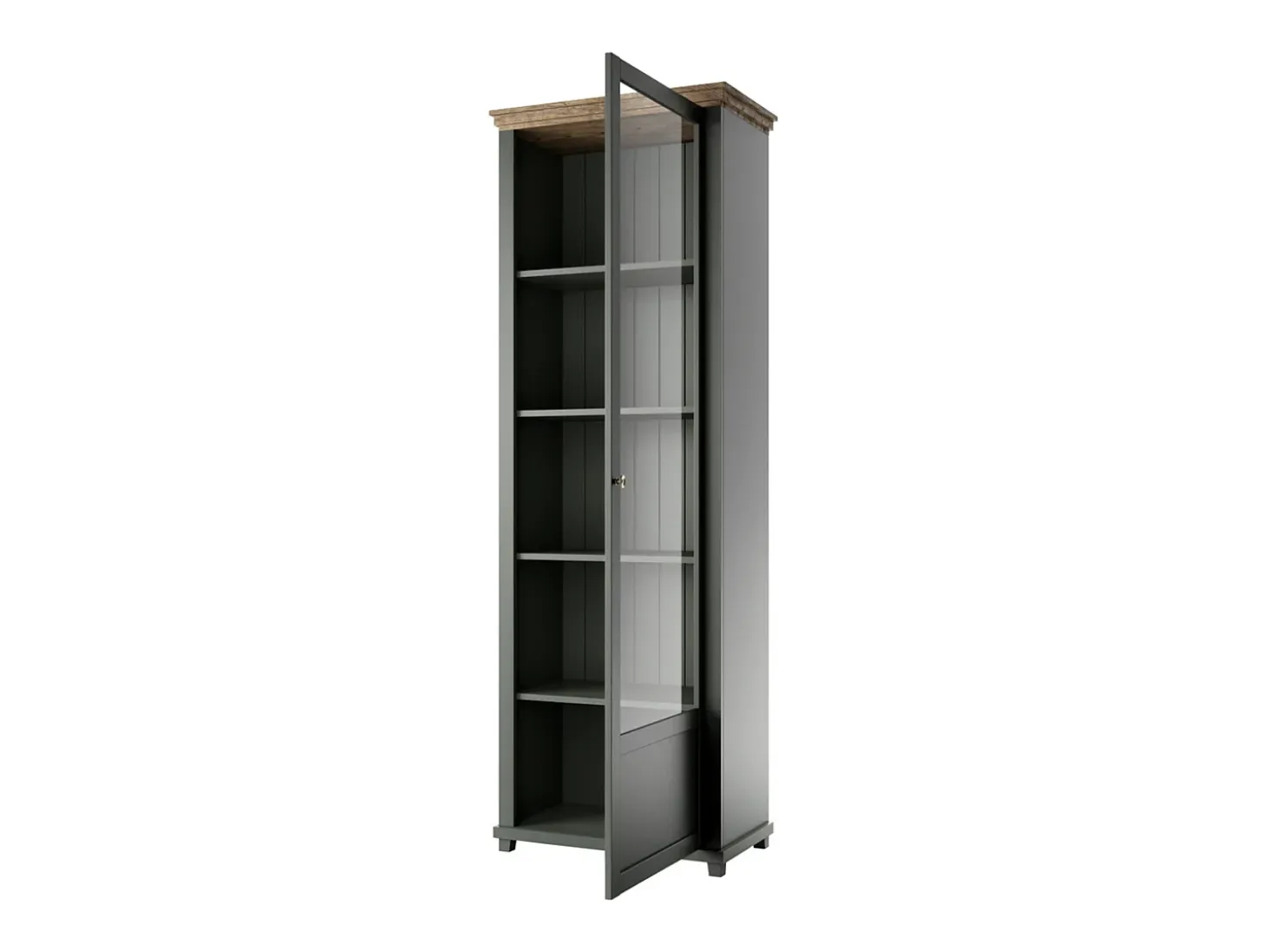 Vitrina 1 puerta apertura por la derecha Martin Verde y Madera