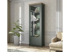 Vitrina 1 puerta apertura por la derecha Martin Verde y Madera