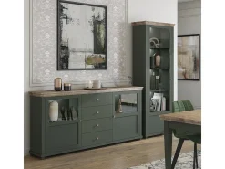 Vitrina 1 puerta apertura por la derecha Martin Verde y Madera