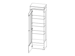 Vitrina 1 puerta apertura a la izquierda con LED Teo Blanco y Madera
