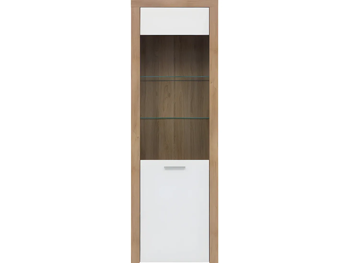 Vitrina 1 puerta Nora Blanco y Madera