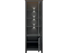 Vitrina 2 puertas con LED Duck Gris antracita y Madera