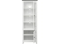 Vitrina 2 puertas con LED Duck Blanco y Madera oscura