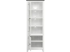 Vitrina 2 puertas con LED Duck Blanco y Madera oscura