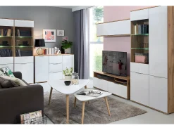 Vitrina 2 puertas Selma Blanco y Madera