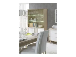 Vitrina, alacena, mueble para vajilla MALMO modelo grande + LED. Mueble estilo ESCANDINAVO ideal para su comedor.