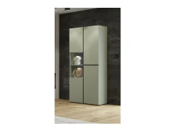 Vitrina alta 2 puertas colección HAVANA. Colores salvia y negro.