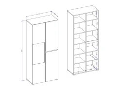 Vitrina alta de 2 puertas colección HAVANA. Color blanco y negro.