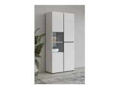 Vitrina alta de 2 puertas colección HAVANA. Color blanco y negro.