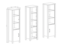 Vitrina alta de 2 puertas diseño DARWIN - Picea y negro