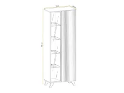 Vitrina alta de diseño NIELSEN – 2 puertas con iluminación LED integrada
