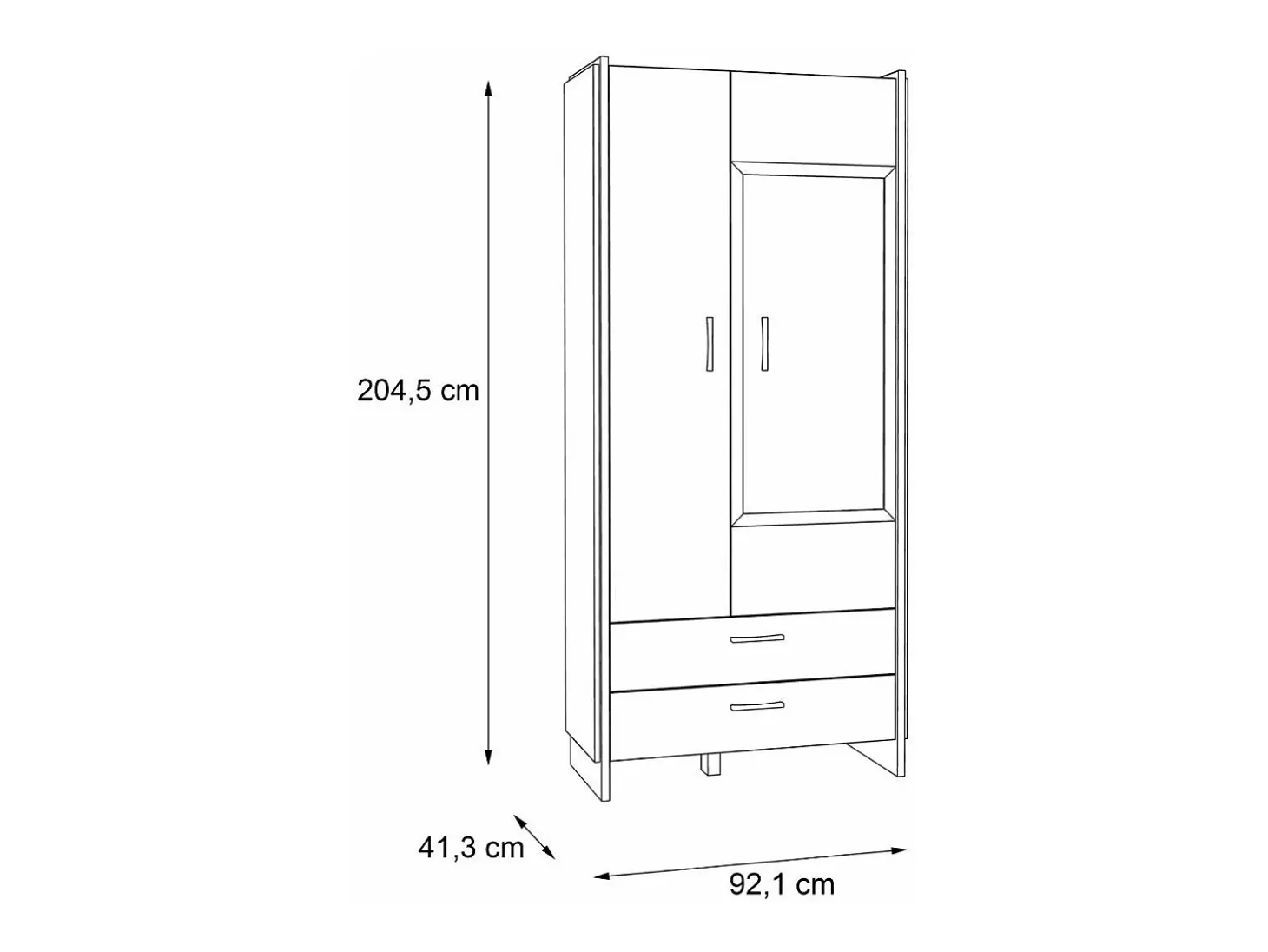 Vitrina alta de 205x92x41 cm con puerta acristalada, otra opaca y 2 cajones en beige Frank