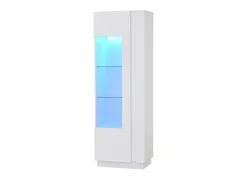 Vitrina alto brillo 60×40×180 cm - con iluminación LED - 1 puerta - blanco