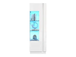 Vitrina alto brillo 60×40×180 cm - con iluminación LED - 1 puerta - blanco