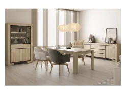 Vitrina amplia colección COPA – 4 puertas y 1 cajón – Roble elegante – Sin iluminación LED
