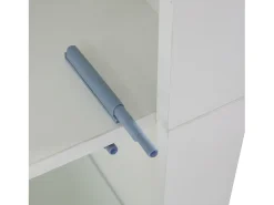 Vitrina blanca - Vitrina con iluminación LED y 2 puertas - estantes de cristal regulables de 2 niveles - para salón
