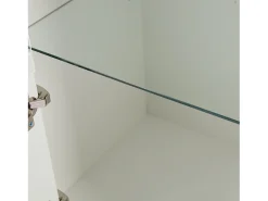 Vitrina blanca - Vitrina con iluminación LED y 2 puertas - estantes de cristal regulables de 2 niveles - para salón