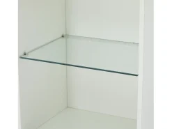 Vitrina blanca - Vitrina con 2 puertas y luces LED - almacenaje abierto - para salón y dormitorio